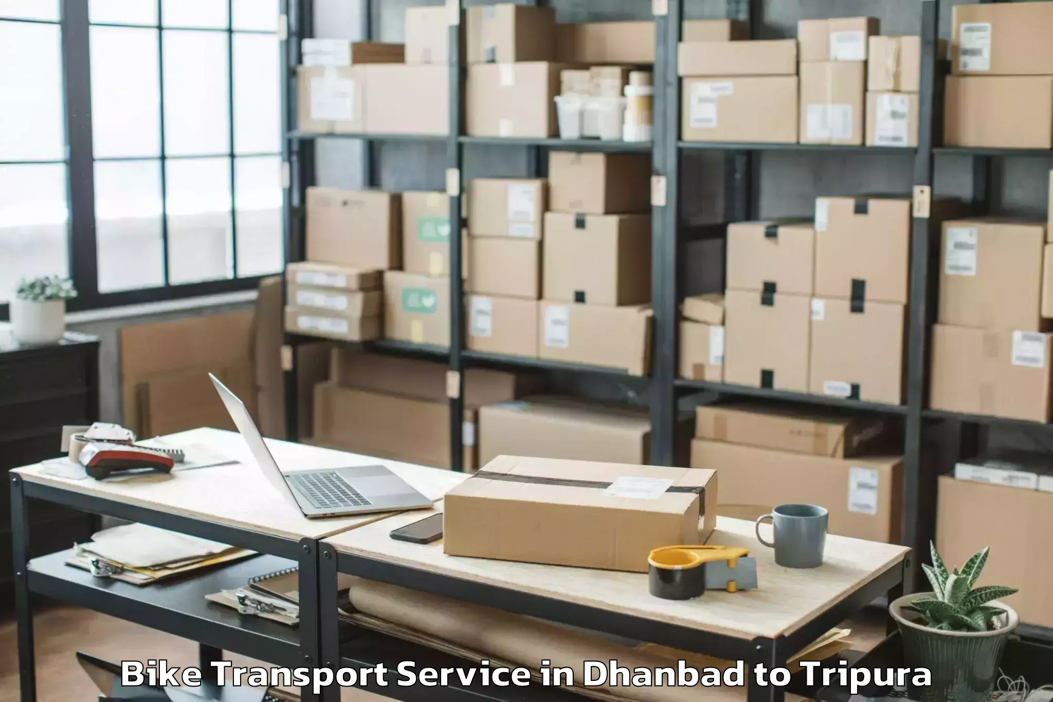 Hassle-Free Dhanbad to Bishalgarh Bike Transport